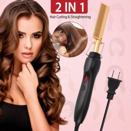 iMounTEK Pro Hair Straightener Comb Electric PTC Beard Straightening Comb Heat Hot Comb