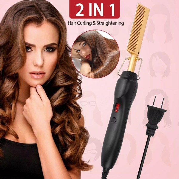 iMounTEK Pro Hair Straightener Comb Electric PTC Beard Straightening Comb