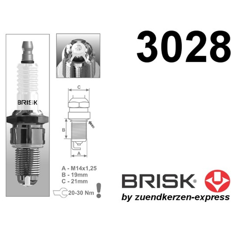 BRISK Premium Racing LOR14LGS 3028 Spark plugs, 4 pieces