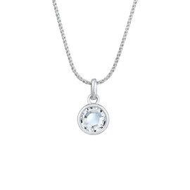 Elli Women's Solitaire Cord Pendant Necklace with Crystal in 925 Sterling Silver, Crystal