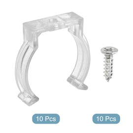 MECCANIXITY T12 U Clips Holder Bracket Fluorescent Tube Light Fixture Plastic Pipe Clamps with Screws for LED Bulbs Ceiling Lamp, Pack of 10