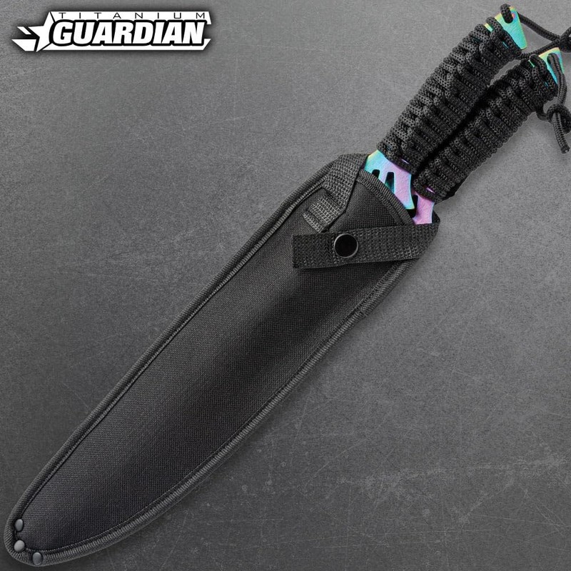 Titanium Guardian Twin Machete Set with Sheath | 11” Stainless