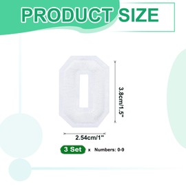MECCANIXITY 30 Pcs Iron on Number Patches, Number Patches Iron on 1.5 Inch White Small Numbers for Clothing Embroidered Patches for Clothes Hats Socks DIY