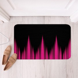 Feelyou - Alfombras de baño de color rosa rosa degradado para tina de ducha, alfombras de baño a rayas degradadas abstractas de color rosa y negro para tina de ducha, niños pequeños, accesorios de baño de rayas rosas, 16 x 24 pulgadas