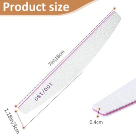 Nail Files, 16pcs Professional Nail Files, 100/180 Grit Double-Sided Emery Board Nail File Set, Washable Nail Files Tools for Manicure (Grey)
