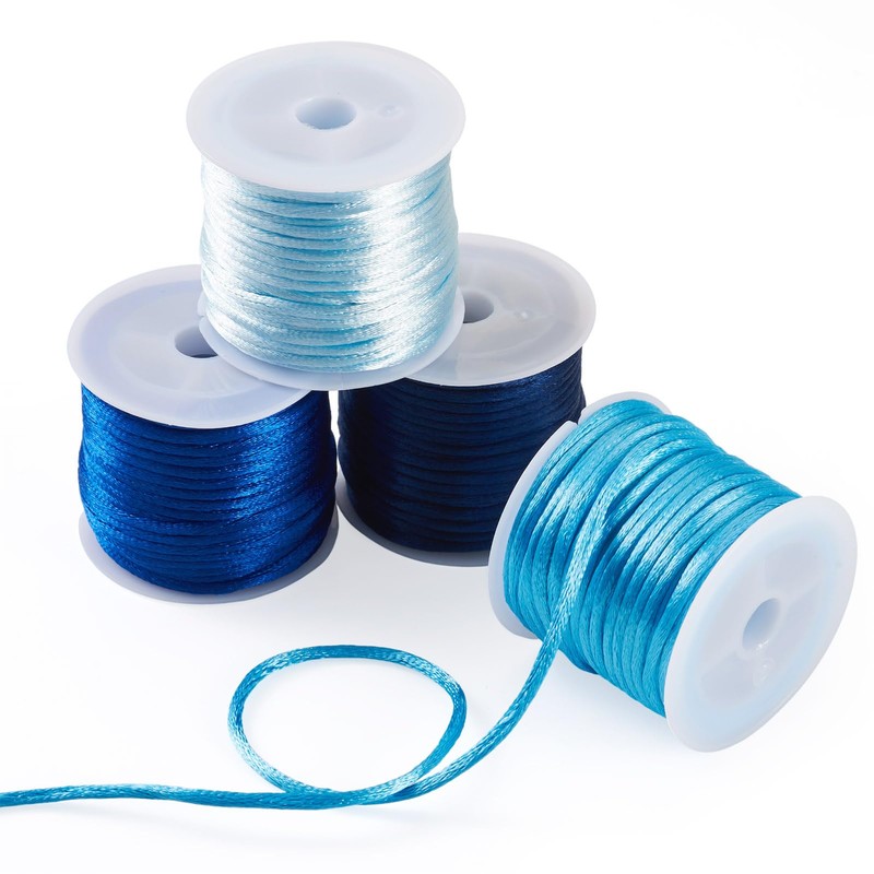 44 Yards Blue Rattail Nylon Satin Cord 2mm Nylon String