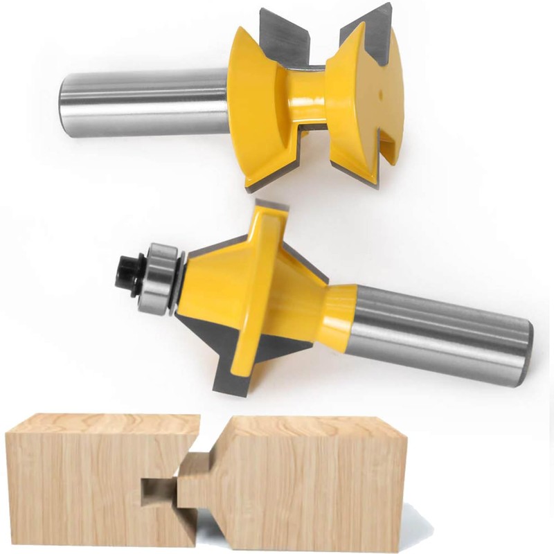 Gasea 1/2 Inch Shank 120 Degree Tongue Groove Router Bit