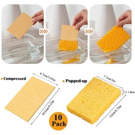 Pop-Up Sponges Kitchen, Pack of 10 Compressed Sponge Kitchen Cellulose Sponge Environmentally Friendly Kitchen Sponge Reusable Sponges