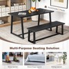 Giantex 56.5" L Wood Dining Bench, Industrial Table Bench w