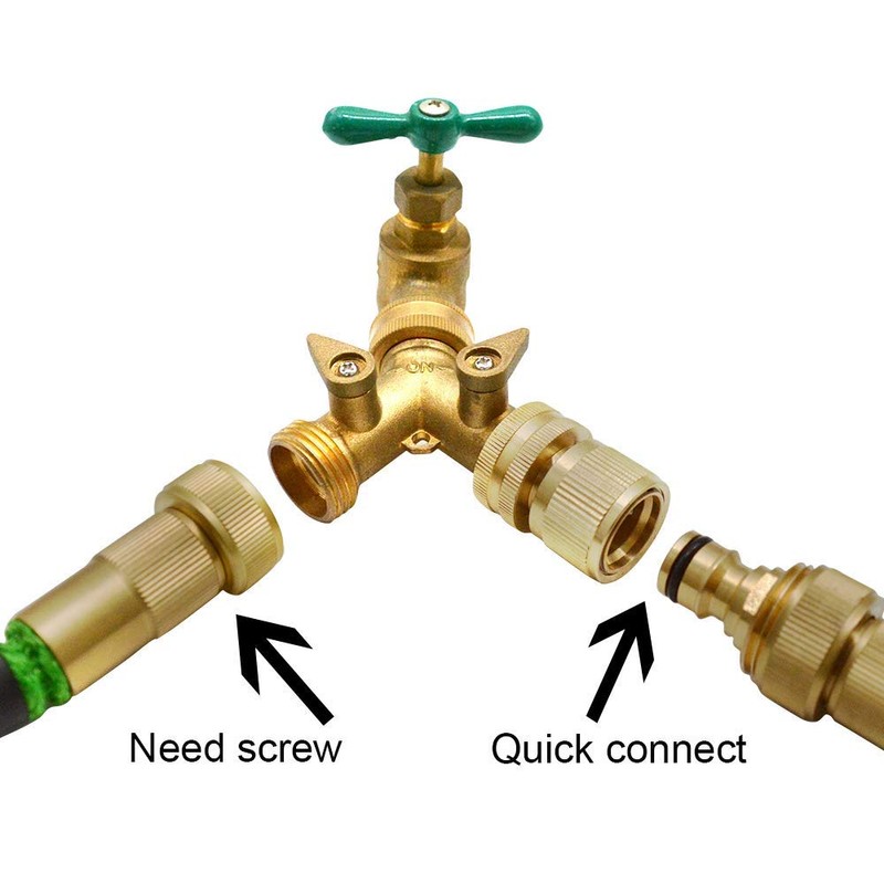 HQMPC Garden Hose Quick Connect Solid Brass Quick Connector Garden