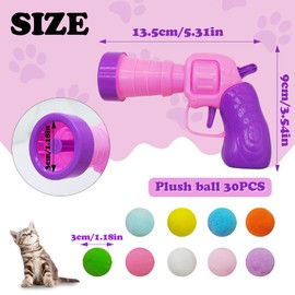 Andiker Cat Ball Launcher, 100pcs 1.2in Plush Colorful Cat Pom Pom Balls Launcher Cat Toys for Indoor Cats Interactive Cat Toys for Indoor Cats to Keep Fit Christmas Cat Toy (30pcs, Purple)
