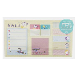 Sunstar Stationery Snoopy Sticky Notes Stand, Glitter with Cream S2831562
