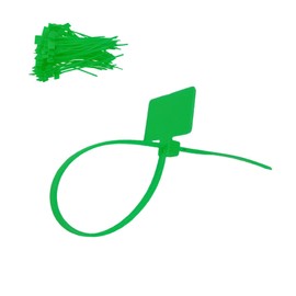 Crapyt 100 PCS Nylon Cable Zip Ties with Lable Tag Green Strong 6 Inch Writable Marker Cord Tags Heavy Duty Plastic Wire Ties Office/School/Home Indoor/Outdoor Self-Locking Bright Color Reminding