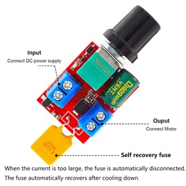 Gebildet 4pcs PWM Motor Speed Controller, DC 5V-35V 5A Adjustable Reversible, DC 6V 12V 24V 35V Variable Voltage Regulator Dimmer Control Switching with LED Display and Switch Function