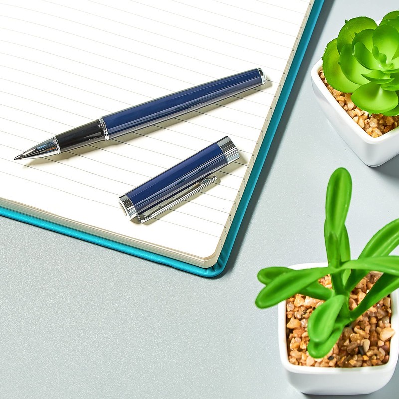 Helix Oxford Premium Rollerball Pen (Blue Ink) with Plastic Free