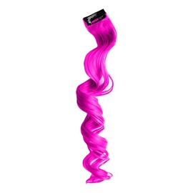 Stasia Street 20-Inch Curly Clip-On Strands Korean Synthetic Breatheable Hair Extensions for Women Natural Looking Instant Style, Volume & Length - Deep Magenta