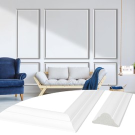 Sunnyglade 6 Frame Pre-Cut Wall Molding kit, Ready to Assemble Wainscoting Panels for Interior Wall Décor, Bedroom Living Room Office Accent Wall - Easy Installation with Glue (6)