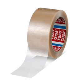 Tesa 04124-00096-00 7698130110 Packaging Tape Premium 66mx50mm in Yellow-Brown, 66 m x 50 mm