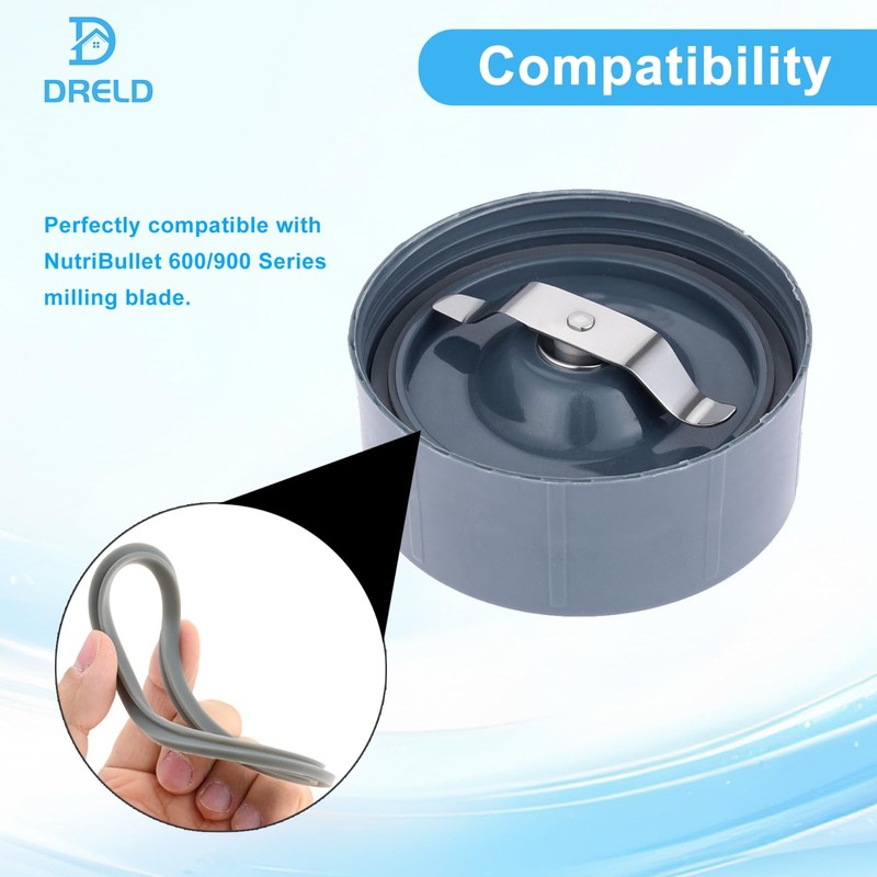 DRELD 4Pcs Milling Blade Gaskets Replacement for Nutribullet Seal Rings