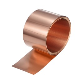M METERXITY Copper Sheet Roll, 2000 x 80 x 0.1mm/ 6.56ft x 3.1" x 0.004" Metal Foil Sheet Roll, Pure Copper Strip for House Repair/DIY Projects/Electrical/Crafts/Roofing Flashing