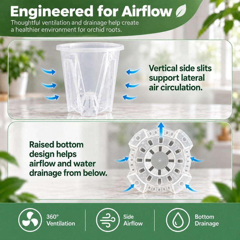 Clear Orchid Pots, 4 inch, 10-Pack