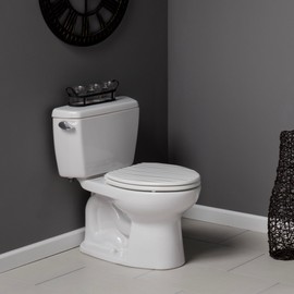 Mayfair Sculptured Rainfall Slow Close Toilet Seat, Easy Clean Hinges with Durable Wood Seat, Made in USA, Elongated, White