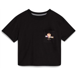 Volcom Girls Crop Top - Short Sleeve Cropped Girls T Shirts Crewneck Summer Tops (Size Runs Small Size Up Recommended), 8-10, Black Volcom Heart