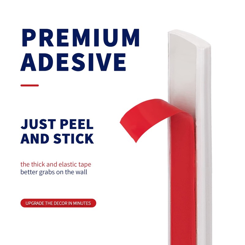 Art3dwallpanels 10 Ft White Peel and Stick Trim for Backsplash