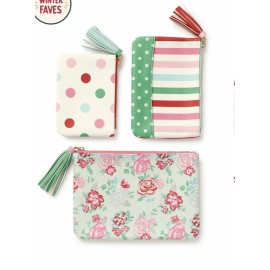 Matilda Jane Secret Santa Pouch Set Travel Holiday Christmas Cosmetic Bag Floral