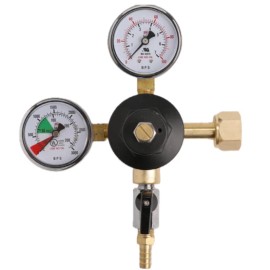BPS Primary Double Gauge Co2 Beer Regulator With Check Valve