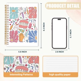 AQYIP Boho Dental Assistant Spiral Notebook, Gifts for Dental Assistants Journaling Notebooks, Dentist Gifts Journal for Writing, Tooth Doctor Nurse Notebooks for Note Taking, 5.5x8.3 Inch