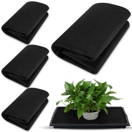 Glooglitter 4 Pack Capillary Mats for Plants Automatic Plant Watering Mat 3mm Thick Self Watering Wicking Capillary Mat Vacation Plant Watering System for Greenhouse Hydroponics Indoor Potted Plants