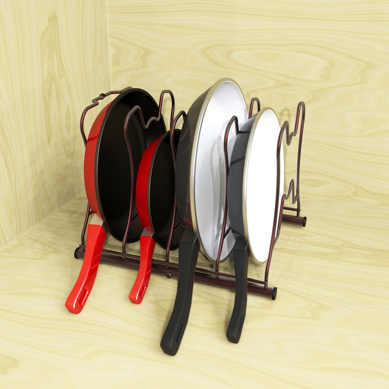 Simple Houseware Cabinet Pantry Pot and Pan Organizer Holder Rack,
