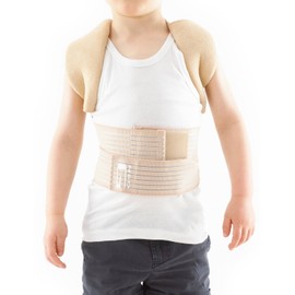 Neo-G Kids Clavicle Brace - Beige - Medical Grade Quality, pre/post operative aid HELPS with early juvenile kyphosis, rounded or slumped shoulders, provides additional back support - ONE SIZE Unisex
