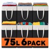 6Pack 75L Laundry Basket, Waterproof Collapsible Laundry Hamper with Handles,