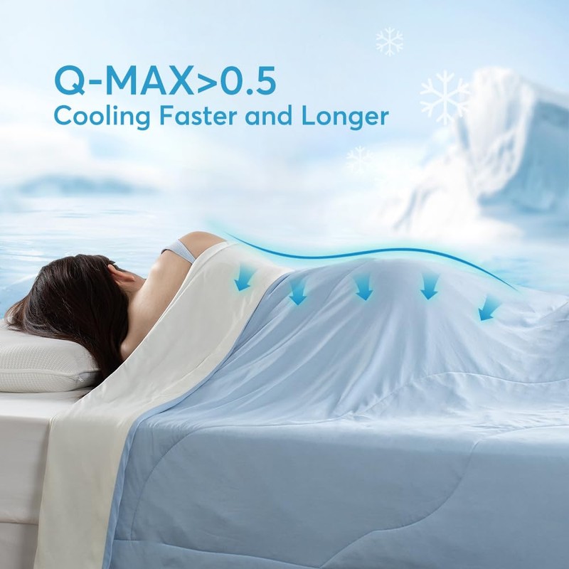 KASENTEX Silky Cool Comforter - Reversible Blue Full Size