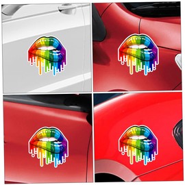 iplusmile Car Decor Stickers 3pcs Rainbow Lips Automotive Sticker Easy to Install No Glue Marks