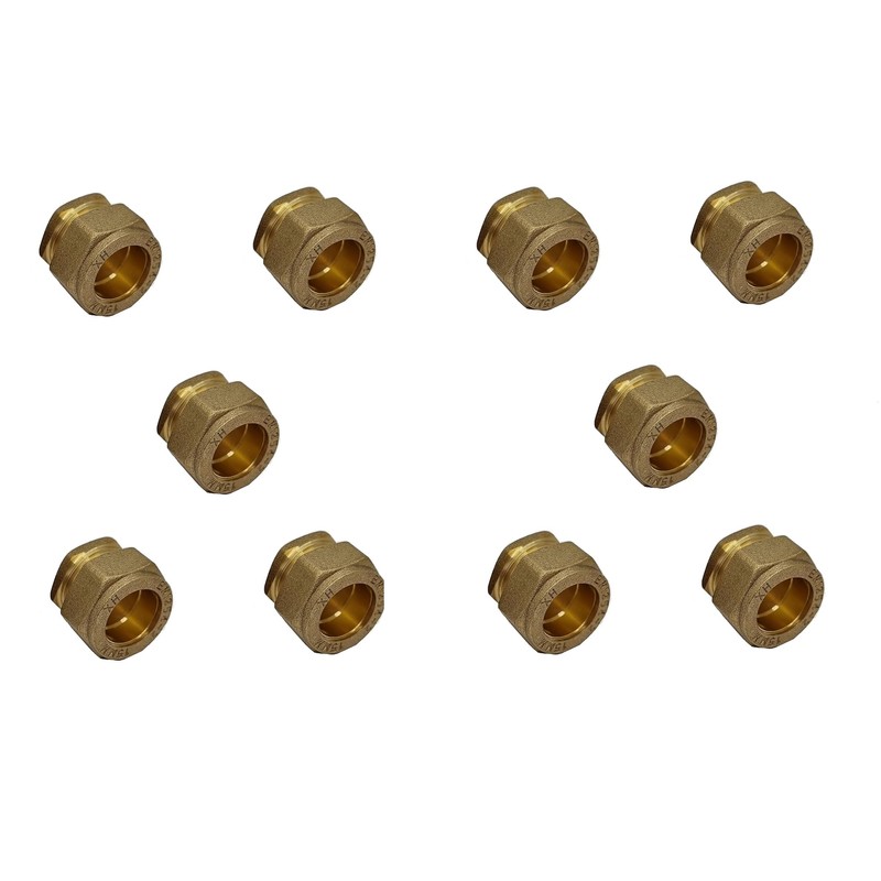 TC Brass Compression Stop End Blank End Cap 15mm for