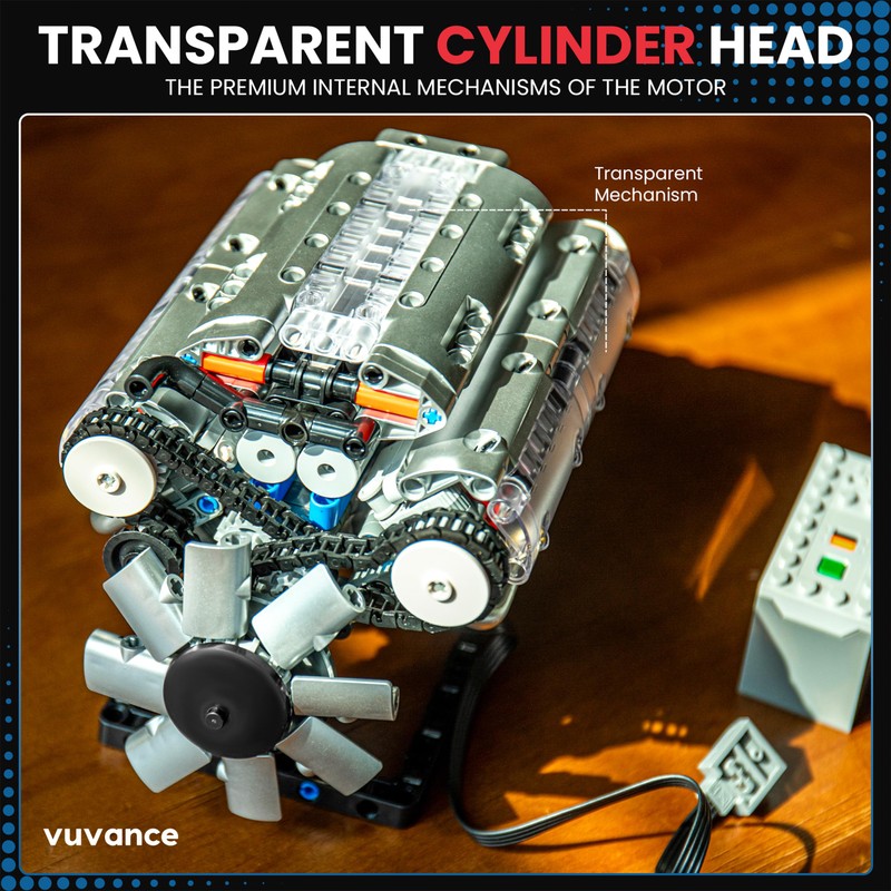 Vuvance V8 Engine Model kit with Battery and Motor –