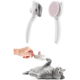 Bazerga Pet Self Cleaning Brush, Long and Short Hair Brush for Dogs and Cats Effectively Removes Tomentose Undercoat