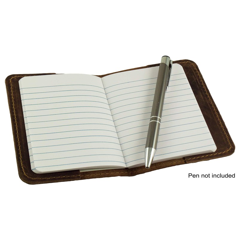 Refillable Leather Pocket Notebook - Mini Composition Cover - Fits