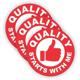 Unbranded/Generic (3) Quality Starts With Me Hard Hat Stickers | Helmet Decals Safety Labels Plant