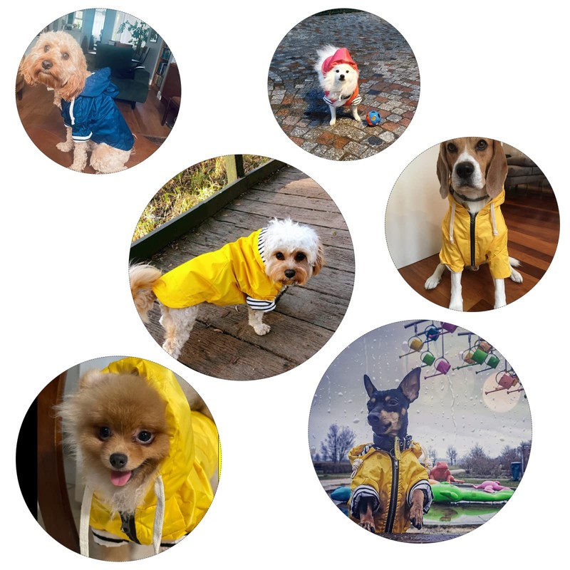 Dog Raincoat with Zip, Reflective Buttons, Pockets, Rain-resistant and Water-resistant,