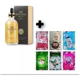 Suero 24k Colageno Gold Skin Facial + 5 Mascarillas Coreanas