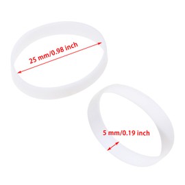 ONLYKXY 100 Pieces Silicone Cable Ties 1 inch/25mm Diameter Flat Rubber Bands Elastic Bands Supplies Reusable Rubber Rings Thick Rubber Bands for School Home or Office Elasticity Coil Ring (White)