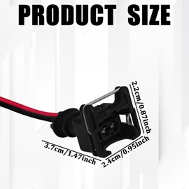 QKYS 4 PCS Black Copper Core Pin Terminal Fuel Injector Connector with Extended 18 AWG Pigtail Wiring Harness, EV1 OBD1 Plug, Fit for RC, Bosch, Honda, Ford, Toyota