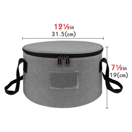 Kingshion Dutch Oven Carry Bag for 10 Inch Oven - Heavy Duty Tote for Camping & Picnic - 4 Quart Pre-Seasoned Cast Iron - Light Gray