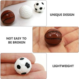 Kisangel 10Pcs Resin Sports Soccer Dollhouse Soccer Ball Mini Basketball Set Dollhouse Miniature Supply Fairy Garden Figurine (Mini Basketball and Baseball)