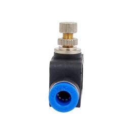 uxcell a15082600ux0960 Tube Flow Speed Control Valve Pneumatic Push in Fittings, 6 mm OD, 2 Piece, Metal, 0.24"