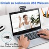 DDKJ Webcam Full HD 1080P, PC Camera with Microphone, Computer